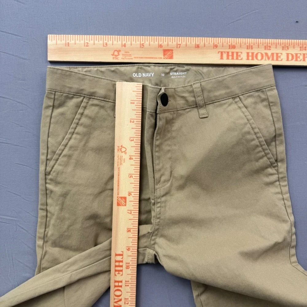 Old Navy Boys Khaki Straight Built-In Flex Chino Pants‎ Tan Size 10